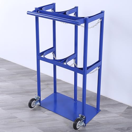 XPLKQXE Steel Cylinder Cart Rubber with Wheels, Heavy-Duty Gas Cylinder Bracket Tank Holder, Floor Standing Cylinder Tank Rack Stand for 40L Gas Cylinder(65x30x100cm)