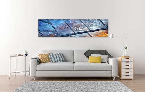 Impression sur toile Fleurs de glace - Tableau de salon hivernal en 2 pièces - 2