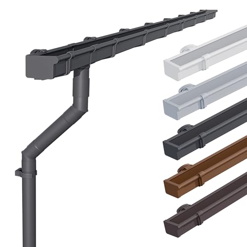 INEFA Dachrinnen Set Gartenhaus, NW68 / 68mm Kastenrinne 3m Anthrazit Regenrinnen PVC für Pultdach, Made in Germany