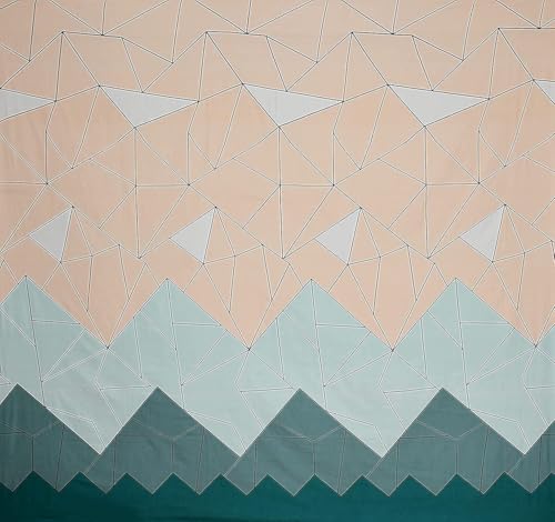 Image of KAWI Elastic Fitted BEDSHEET Single Bed 6X4 FEET(72X48X6 inch) Super Soft 250 TC Cotton Blend Superfine Fabric with 1large Size Pillow Cover, Pastel Green -Geometrical Print