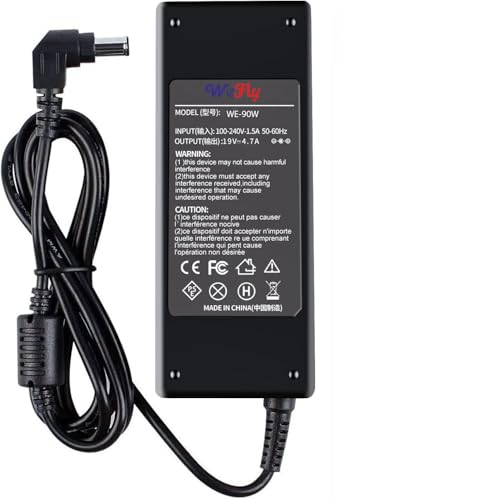 Image of WeFly 90W 19.5V 4.7A 6.5mm X 4.4mm Laptop Adapter for Sony Bravia TV 24'' 32'' 40'' 42'' KDL-24 KDL-32 KDL-40 KDL-42 W600B W650A W700B W800B, Sony Vaio Laptop Charger PCG VGN VGP SVE14 SVE15