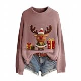 Ce pull de noël est un pull femme hiver doux et confortable, avec un design de Noël classique et une finition soignée, idéal pour un look de Noël intemporel.