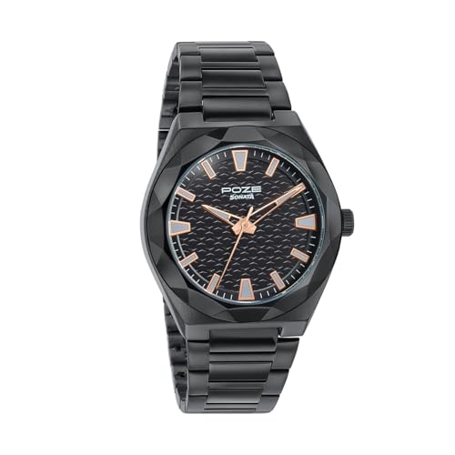 Image of Sonata Poze 9 with Quartz Analog with Sheet Metal Strap Watch for Men