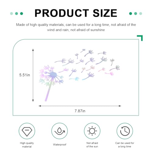 Image of Car Dandelion Flying Sticker, Waterproof Auto Dandelion Flying Flower Sticker with Music Notes, 7.9 inchx5.5 inch Die Cut Vinyl Dandelion Decal for Car Window Laptop, Car Accessories (Colorful)