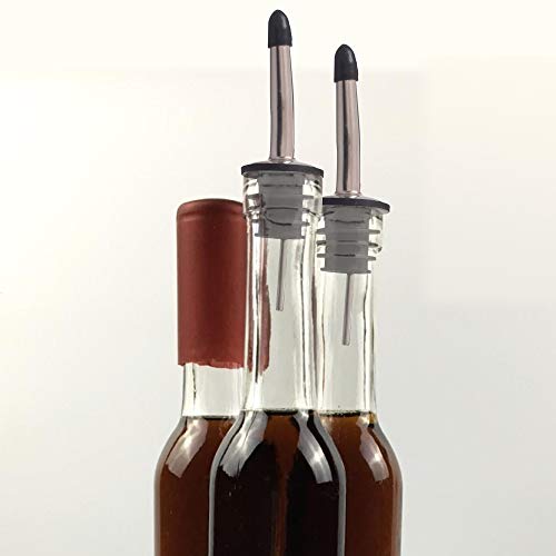 Miniatura 3 de Newk Vertidores De Acero Inoxidable, Paquete De 12 Vertidores De Botellas Clásicos Pico Cónico Con Tapas Antipolvo De Goma, Adecuados Para Verter Licor, Vinagre