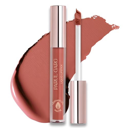Parul Garg Beauty Featherlite Matte Liquid Lipstick | High-Pigment, Long-Wear & Non-Drying | Lightweight & Transfer-Proof | 100% Vegan & Clean Beauty | Obsessed - Blush Brown | 2.5ml