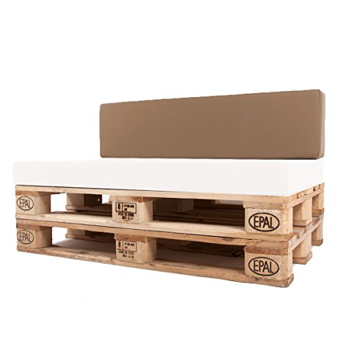 Arketicom Pallet One CHEOPE   Respaldo Cojin Sofa en Palet tejido OUTDOOR Impermeable y Desenfundable   interior Espuma de Poliuretano Alta Densidad Alta Densidad Semi Rigido Made In Italy Hecho a ManoMedidas 120x30x15 Cm: Color 745 Tierra