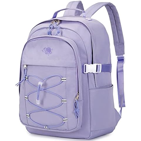 mygreen Lightweight School Backpack Casual Daypack, Fashion Backpack Cute Backpacks for Teen Girls Water Resistant Travel College Backpack for Men Women Purple Cover