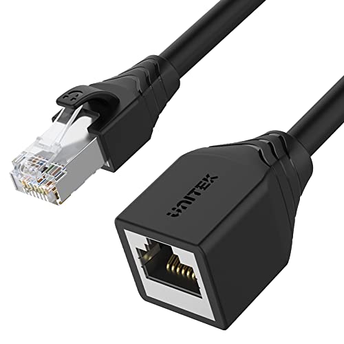Unitek C1896BK-5M Rallonge RJ-45 (8P8C) M-F Cat 6 STP 5 m/contacts plaqués or/fils 26 AWG/bande passante haute vitesse 250 MHz/Gigabit Ethernet/PVC