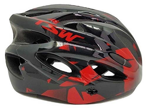 Capacete Tsw Raptor 2 Com Led Preto Vermelho Ciclismo Mtb Tam M