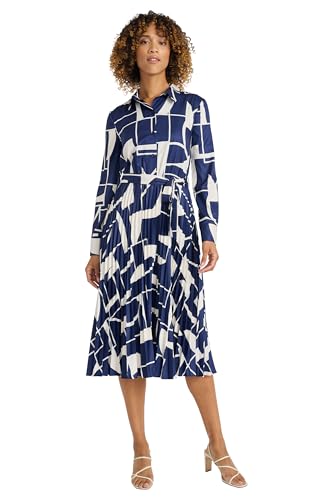 Maggy London Women's Pleated Midi Shirt Dress
