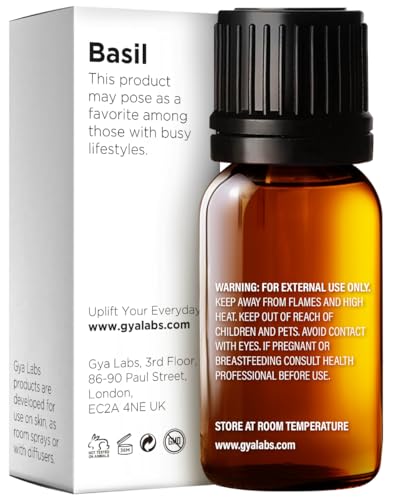 Image of 100% Pure Basil Essential Oil - 0.34 Fl Oz - Basil Oil for Hair, Skin, Diffuser, Aromatherapy & DIY Candle Making Scent