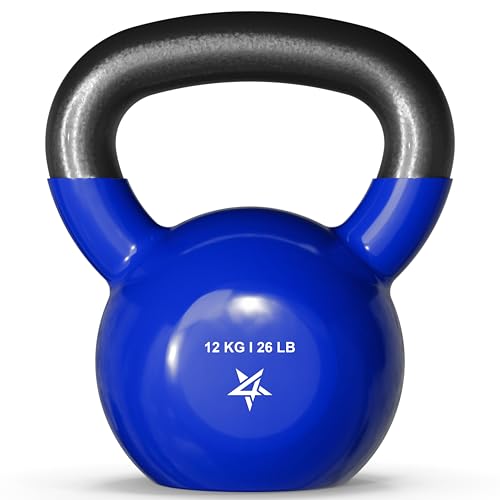 Yes4All 4-20kg Kettlebells Vinyl Coated Cast Iron for Dumbbell We...