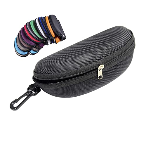 Boîte étui à lunettes compression antichoc noir mat avec mousqueton sac - 2
