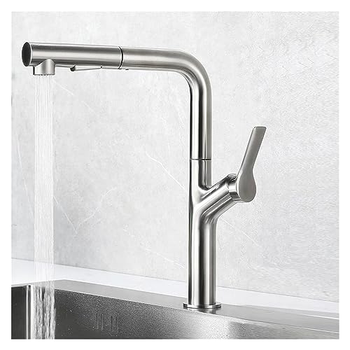 Mitigeur évier cuisine inox 304 inoxydable à bec rétractable eau chaude froide