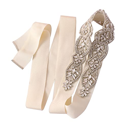 Rhinestone Wedding Bridal Belt for Women Formal Dress Handmade Crystal Wedding Sash Belt for Bridesmaid Dress