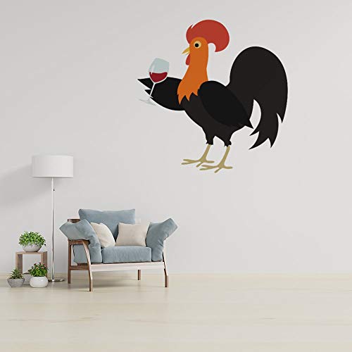 Inspirational Quotes Wall Decals Word Wall Sticker Quotes Motivational Wall Decal Family Inspirational Wall Art Sticker Rooster Holding Wine PVC Wall Sticker Decal Quote Art Vinyl Home Decor
