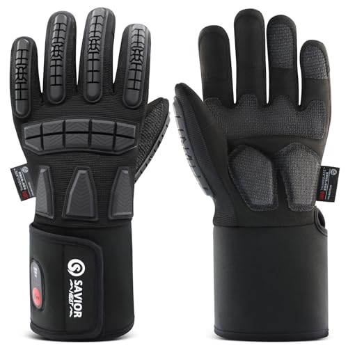 SAVIOR HEAT Heated Work Gloves for Men & Women, 7.4V Rechargeable Battery Gloves with 3M Thinsulate...