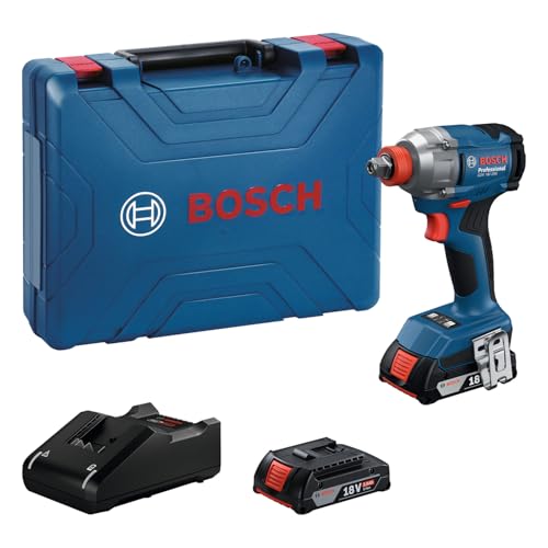 BOSCH GDX 18V- 285 Professional Cordless Impact Wrench/Driver Kit (Hybrid tool) | 18 V| 2 x 2.0 Ah Batteries| 285 Nm Torque | 2-in-1 Tool | L- Boxx included | Model 06019N21F2 | 1 year warranty