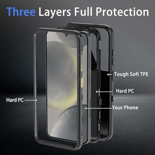 Coque Samsung S24 Plus et S25 Plus protection robuste noire anti-choc intégrale - 5