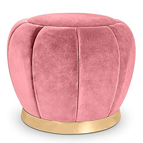 Repose-pieds multifonctionnel en velours avec assise rembourrée et socle en métal doré précieux