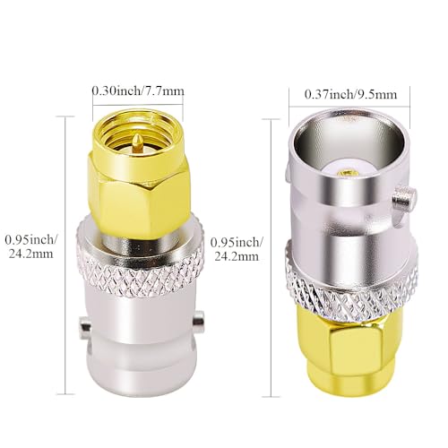 CNARIO Adaptador coaxial SMA macho a BNC hembra x2 miniatura 3