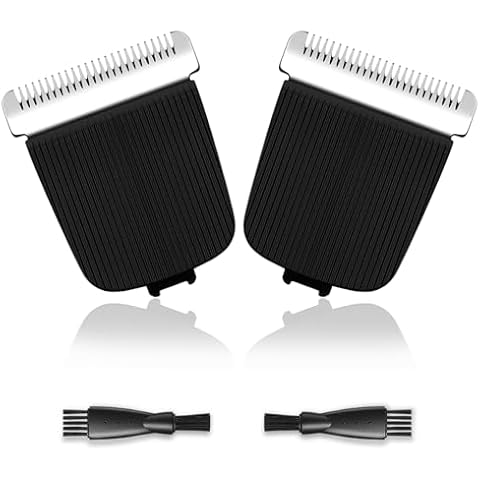 2 Pack Replacement Blades for Manscaped Kit, Groin Hair Trimmer Blade Compatible with Manscaped 4.0 3.0 2.0, Not for Manscape Lawn Mower 5.0, with 2 Cleaning Brush Cover