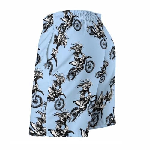 Dirt Bike Motocross USA Flag Men's Swim Trunks Quick Dry Beach Shorts Board Shorts Bathing Suits with Pockets4