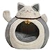 IEUDNS Lucky Cat Pet House Cat Shelter PP Cottons Multifunctional Non Slip Bottom Soft for Winter Warm Comfortable Supplies Pet Bed, Gray L
