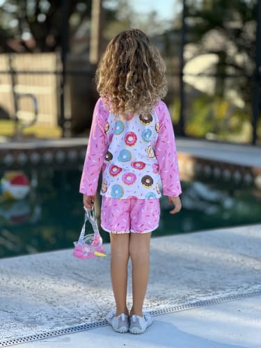 Image of Vogseek Girls Rash Guard Two Pieces Long Sleeve Swimsuit Sets 3-10 Years