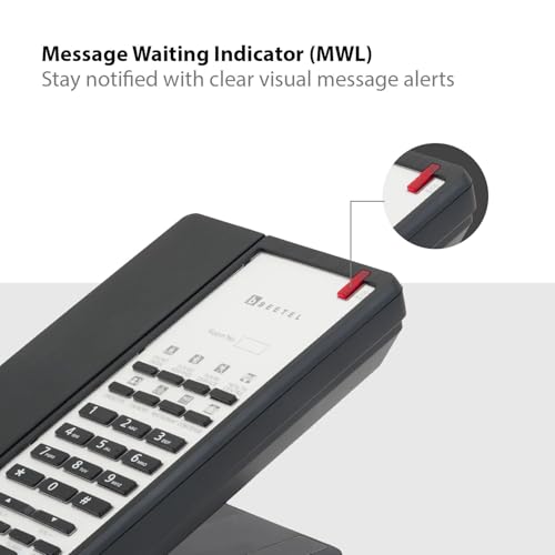 Image of Beetel H96 Corded Hotel Phone,Speaker Phone,8 Guest Service /Speed Dial,Hearing Aid Compatible,Adjustable Headset & Ringer Volume,Inuse /Ringer LED,Desk /Wall Mount,Redial /Pause /Mute /Privacy Guard(Black)