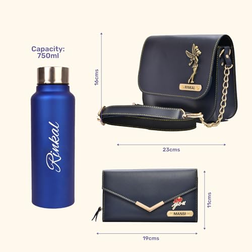 Image of YOUR GIFT STUDIO Customized Women Gift Set | Personalized Ladies Purse, Sling Bag Gift Set | Birthday Gift Set for Ladies | Anniversary Gift for Women