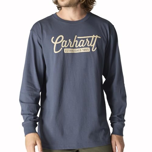 Carhartt Men's Loose Fit Heavyweight Long-Sleeve Script Graphic T-Shirt