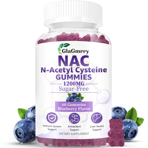 GlaGmrry Sugar Free NAC Gummies for Kids & Adults NAC Supplement N Acetyl Cysteine with Selenium Zinc Vitamin C & E NAC 600mg Per Gummy Support Liver Health Antioxidant Immune System 60 Count