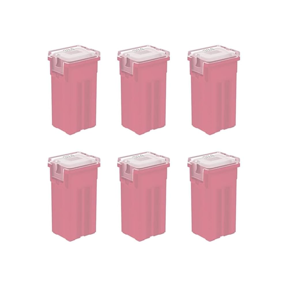 Gebildet 6 szt. 12V-24V Automotive Tall Profile Jcase Box Shaped Assorted Fuse do samochodów ciężarowych, osobowych i SUV-ów, łodzi (30A)