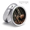 Elk in The Grove Pill Organizer 3 Compartment Round Small Pill Box for Pocket Purse Portable Pill Case Travel Pill Container Compact Medicine Holder for Vitamin Cod Liver Oil Supplement #1