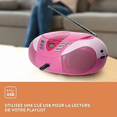 Lenco SCD-37 CD-Player für Kinder mit FM-Radio und USB-Anschluss