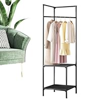 Metal Corner Coat Rack - Metal Clothes Rack, Entryway Corner Coat Rack | Freestanding Multipurpose Shoe Rack, Corner Storage Rack, Hanging Rail Garment Rack for Hall Laundry Room Bedroom