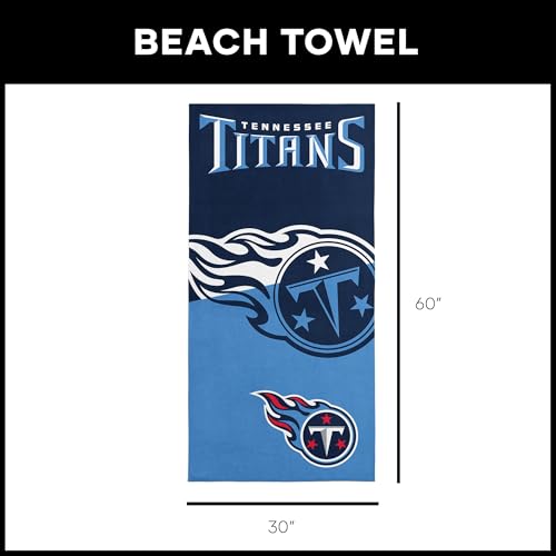 Image of Northwest NFL Tennessee Titans Microfiber Beach Towel, 30 x 60 Inches - Quick Dry, Sand Resistant, Lightweight, Highly Absorbent, Incisor Design