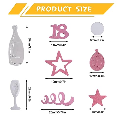 Image of OSDUE Pink Gold Silver Happy Birthday Confetti, 3000 Pieces 18 Years Birthday Cake Metallic Foil Balloon Confetti, Table Scatter Confetti Decoration Supplies, for Birthday Party (18th Style)