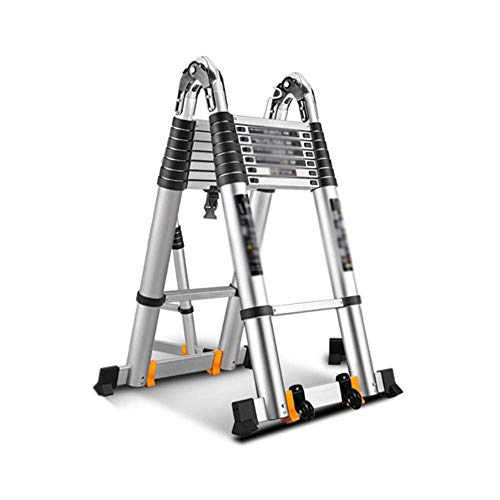 Preisvergleich Produktbild qx Leiter Stufenleiter Teleskopleiter Aus Aluminium, Kliter, Ausziehbare Multifunktionsleiter, Mit Stabilisator Und Rolle, Lager 150 Kg-1,9 + 1,9 M,2,2 + 2,2 M,2,2 + 2,2 M.