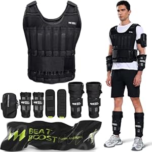 Weighted Vest for Men Women 20lb/30lb/40lb/50lb/60lb Adjustable Weight Vest with Steel Plates Weights for Walking Strength Training Running Workout