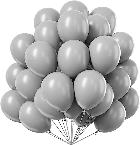 Image of 50 Pcs Retro Balloons Made of Strong Rubber (Retro Grey)