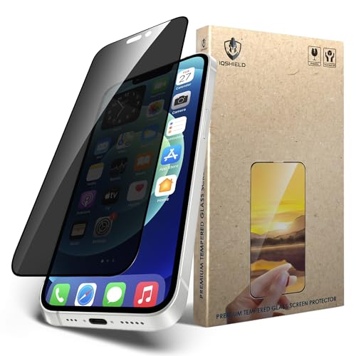 Image of IQShield My-View Privacy Screen Protector Tempered Glass Guard for iPhone 13 Mini, 9H Hardness, 2-Way Anti-Spy, Case Friendly [1 Pack]