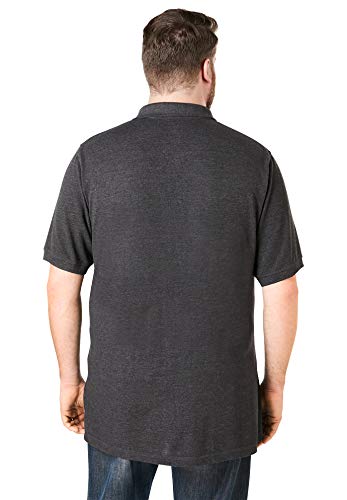 Kingsize Men's Big & Tall Longer-Length Shrink-Less™ Piqué Polo Shirt - Big - 8Xl, Black #TOP2