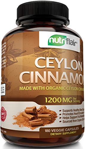 image for NutriFlair Ceylon Cinnamon (Made with Organic Ceylon Cinnamon) 1200mg 