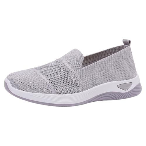 Zapatillas ortopédicas para mujer baratas sin cordones para mujer Zapatos para caminar de plataforma ligeros y cómodos Ocio Amortiguación y Alivio de los pies 2025, 02 gris, 40 EU