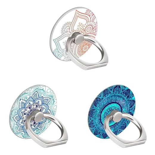 Three Pack-Ring Phone Holder Bracket Stand Kickstand for Smartphones,Tablets,Pads-Mandala Flower