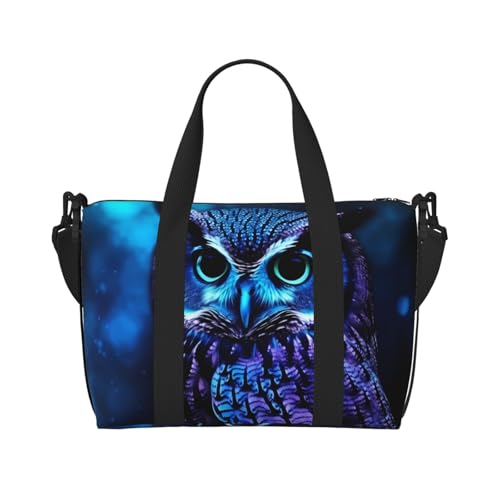 Sac fourre-tout en toile motif hibou idéal pour la natation et entraînement