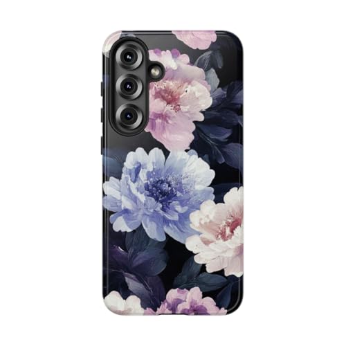 Coque Samsung S25 Plus motif floral pastel violet anti-rayures - Protection rigide brillante